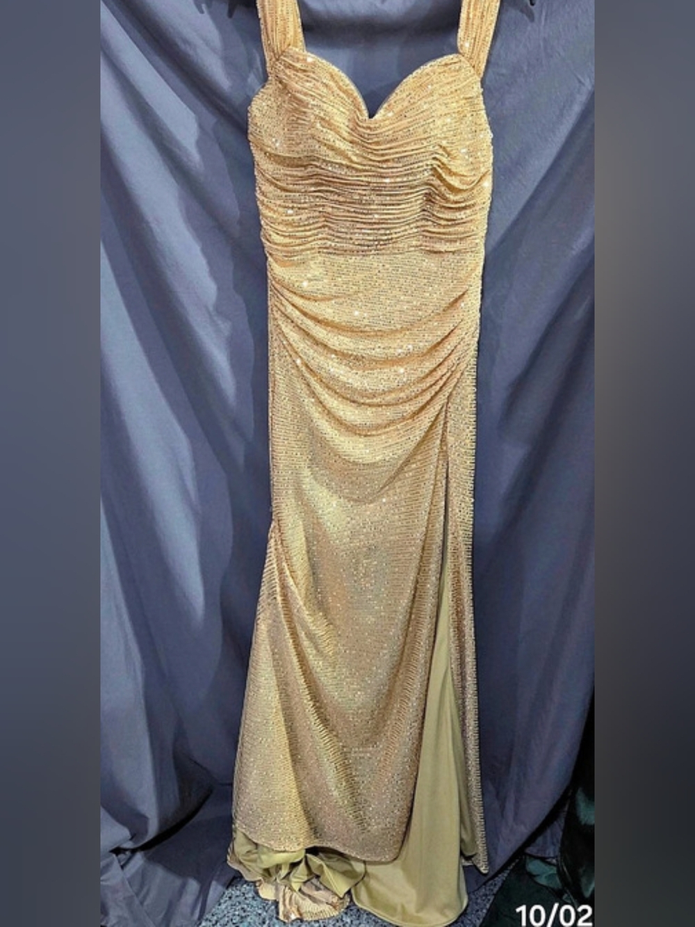 Gold Sequin Prom Gala Dress Size 10